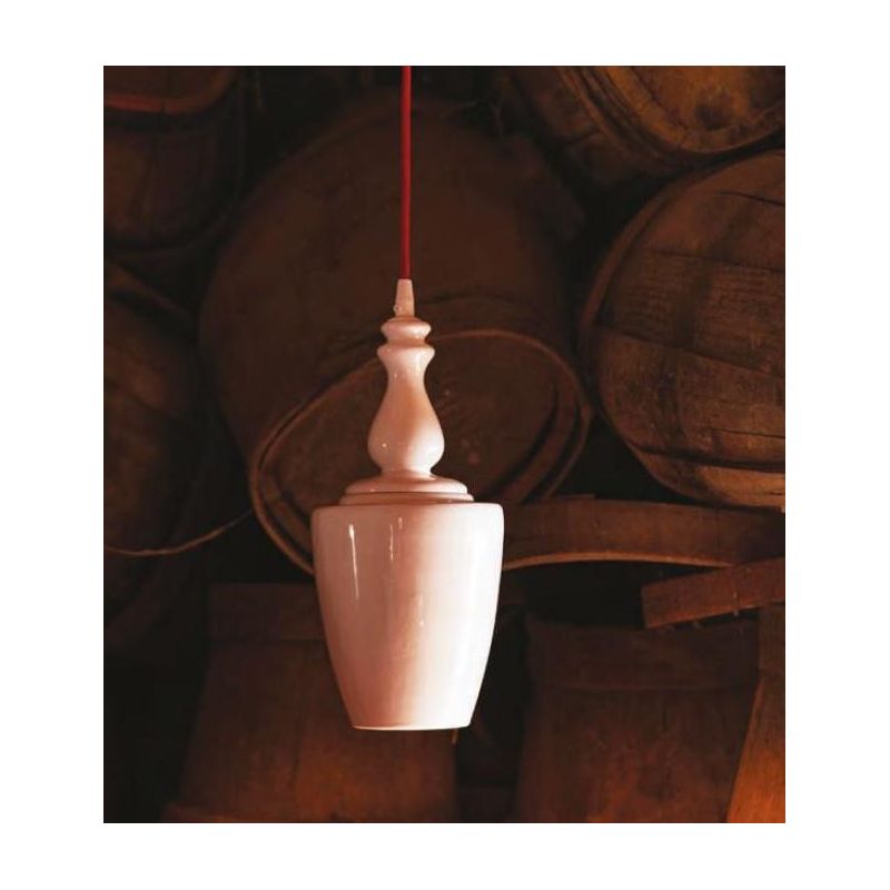 SOSPENSIONE SINGOLA A TAZZA IN CERAMICA BIANCO LUCIDO MADE IN ITALY DELLA IMAS IMAS - Cristalensi Shop Online