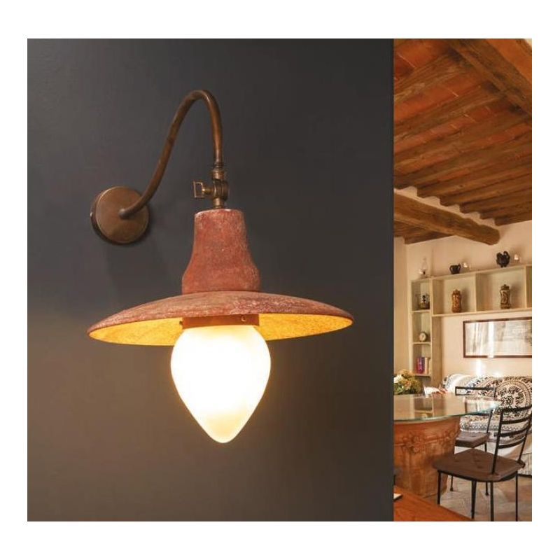 APPLIQUE RUSTICA IN TERRACOTTA DECORATA A MANO MADE IN ITALY DELLA IMAS IMAS - Cristalensi Shop Online