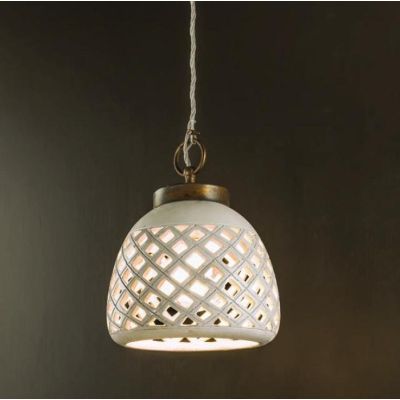 SOSPENSIONE IN STILE VINTAGE IN CERAMICA TRAFORATA MADE IN ITALY DELLA IMAS IMAS - Cristalensi Shop Online