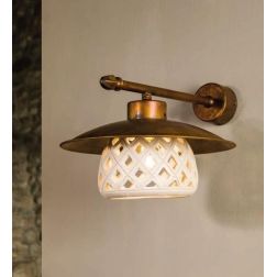 APPLIQUE VINTAGE CON CAMPANA IN CERAMICA E PIATTO IN OTTONE MADE IN ITALY IMAS - Cristalensi Shop Online 2