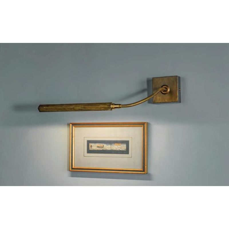 LAMPADA DA PARETE DA SPECCHIO IN OTTONE INVECCHIATO CON BRACCIO FLESSIBILE MADE IN ITALY IMAS - Cristalensi Shop Online