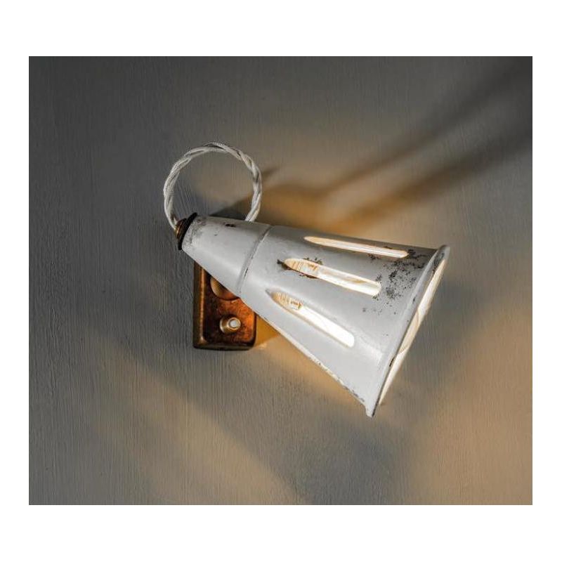 SPOT IN STILE VINTAGE IN CERAMICA E OTTONE CON ACCENSIONE A PULSANTE DELLA IMAS IMAS - Cristalensi Shop Online