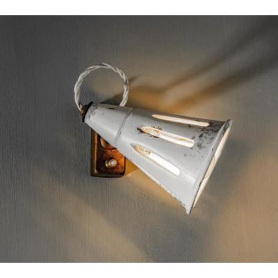 SPOT IN STILE VINTAGE IN CERAMICA E OTTONE CON ACCENSIONE A PULSANTE DELLA IMAS IMAS - Cristalensi Shop Online