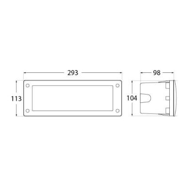 LETI 300 INCASSO IN RESINA NERA, BIANCA O GRIGIA E SCHERMO BIANCO IP66 CON PORTALAMPADE 1XE27 DARK LIGHT - Cristalensi Shop Onli