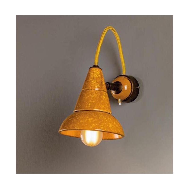 APPLIQUE SPOT IN TERRACOTTA CON SNODO E PULSANTE DI ACCENSIONE SU BASE PRODOTTO IN ITALIA IMAS - Cristalensi Shop Online