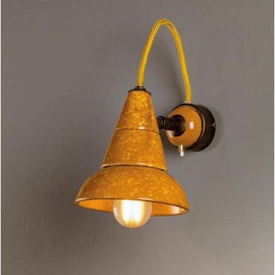 APPLIQUE SPOT IN TERRACOTTA CON SNODO E PULSANTE DI ACCENSIONE SU BASE PRODOTTO IN ITALIA IMAS - Cristalensi Shop Online