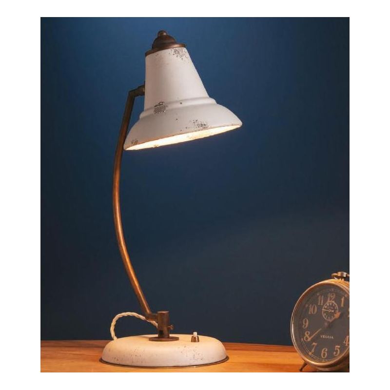 LAMPADA DA TAVOLO IN CERAMICA DECORATA E OTTONE INVECCHIATO PRODOTTA IN ITALIA DALLA IMAS IMAS - Cristalensi Shop Online