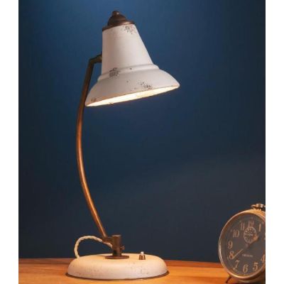 LAMPADA DA TAVOLO IN CERAMICA DECORATA E OTTONE INVECCHIATO PRODOTTA IN ITALIA DALLA IMAS IMAS - Cristalensi Shop Online