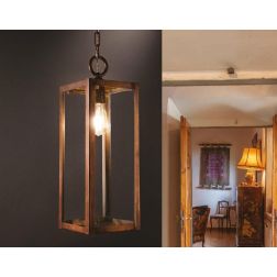 SOSPENSIONE A LANTERNA RETTANGOLARE IN OTTONE INVECCHIATO PRODOTTA IN ITALIA DALLA IMAS IMAS - Cristalensi Shop Online 2