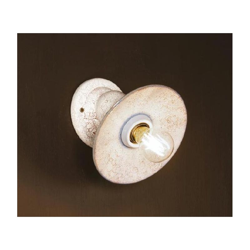 LAMPADA DA PARETE RUSTICA IN TERRACOTTA CON PIATTINO PRODOTTO IN ITALIA IMAS - Cristalensi Shop Online