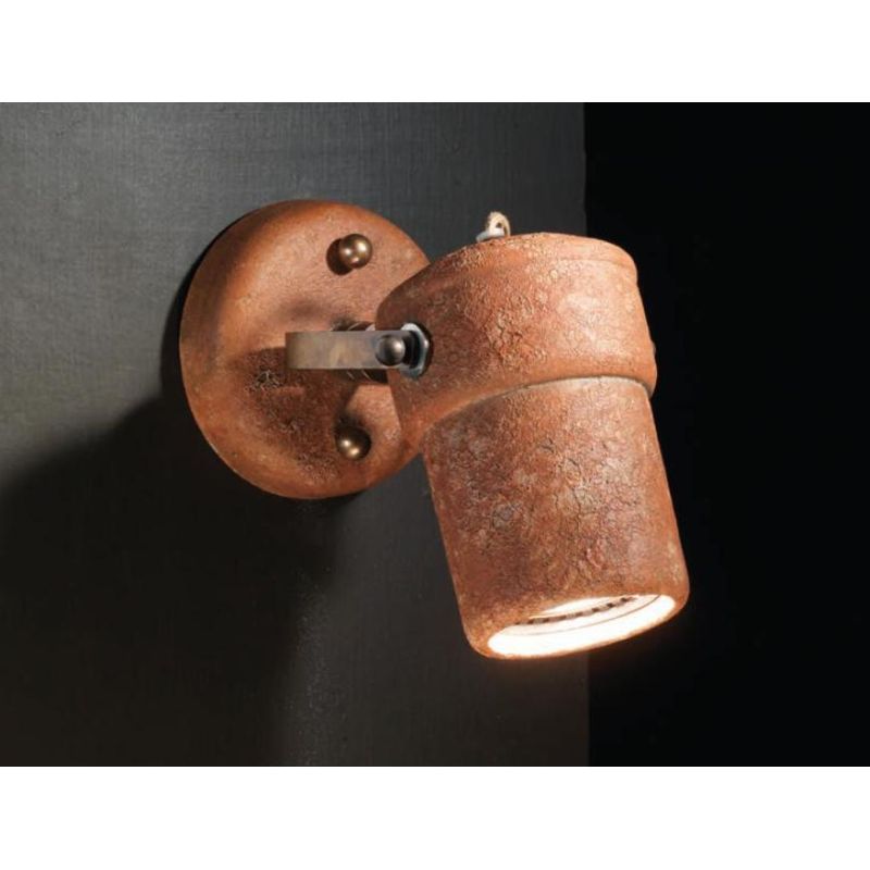 APPLIQUE FARETTO ORIENTABILE IN TERRACOTTA E OTTONE STILE RUSTICO DELLA IMAS IMAS - Cristalensi Shop Online