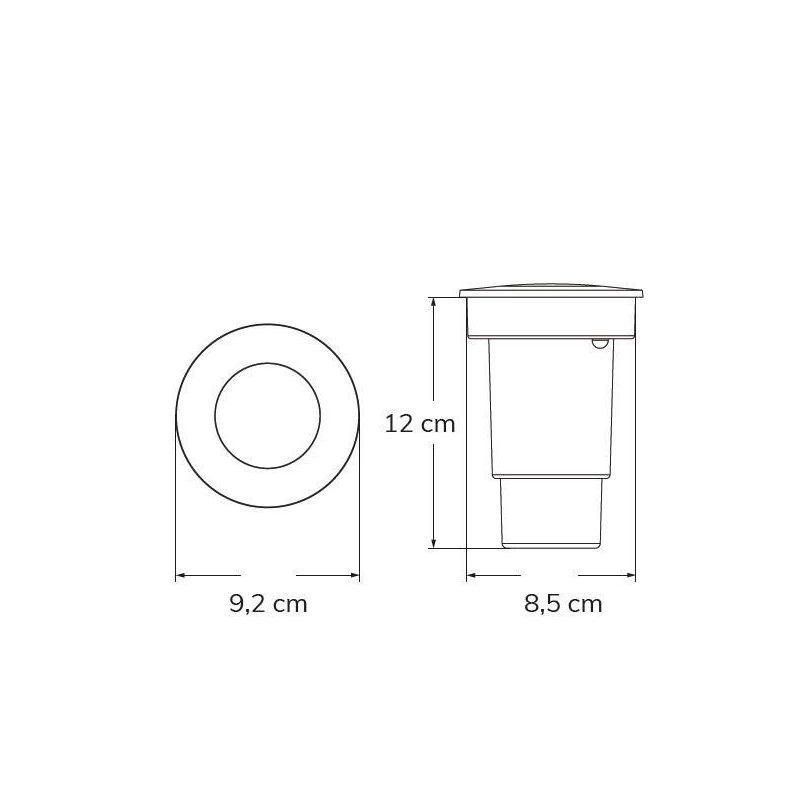 CECI 90 INCASSO CARRABILE IN RESINA GRIGIA O NERA IP67 CON LAMPADINA LED SOSTITUIBILE DARK LIGHT - Cristalensi Shop Online