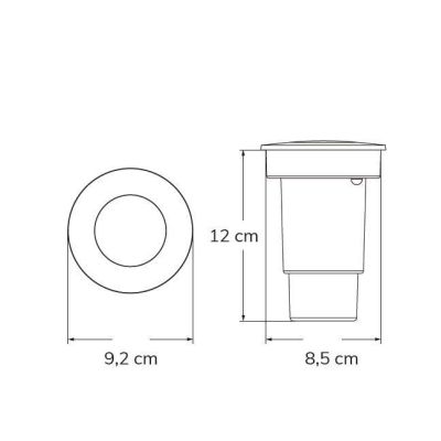 CECI 90 INCASSO CARRABILE IN RESINA GRIGIA O NERA IP67 CON LAMPADINA LED SOSTITUIBILE DARK LIGHT - Cristalensi Shop Online