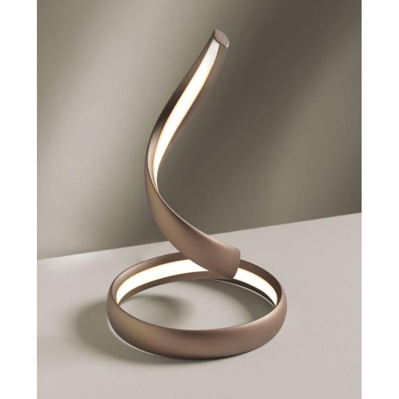 FLAME LAMPADA DA TAVOLO LED 12W IN ALLUMINIO BIANCO NERO O SABBIA DESIGN MODERNO Vivida International - Cristalensi Shop Online