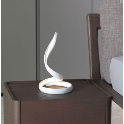 FLAME LAMPADA DA TAVOLO LED 12W IN ALLUMINIO BIANCO NERO O SABBIA DESIGN MODERNO Vivida International - Cristalensi Shop Online