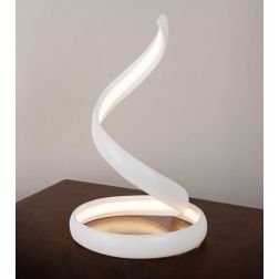 FLAME LAMPADA DA TAVOLO LED 12W IN ALLUMINIO BIANCO NERO O SABBIA DESIGN MODERNO Vivida International - Cristalensi Shop Online