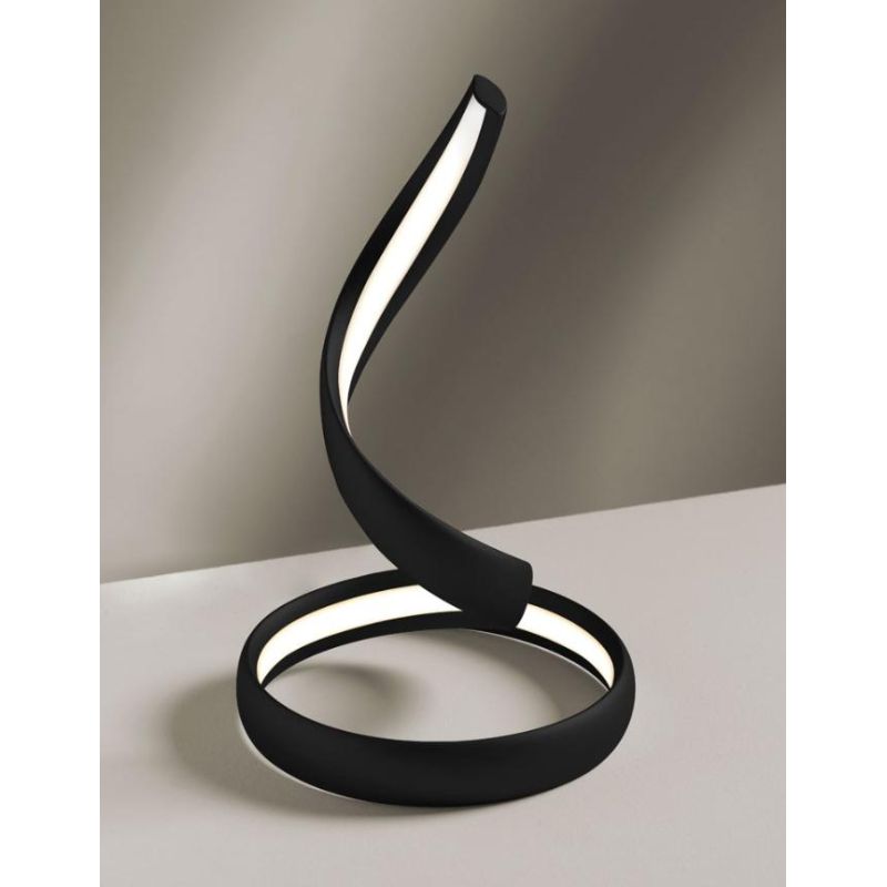 FLAME LAMPADA DA TAVOLO LED 12W IN ALLUMINIO BIANCO NERO O SABBIA DESIGN MODERNO Vivida International - Cristalensi Shop Online