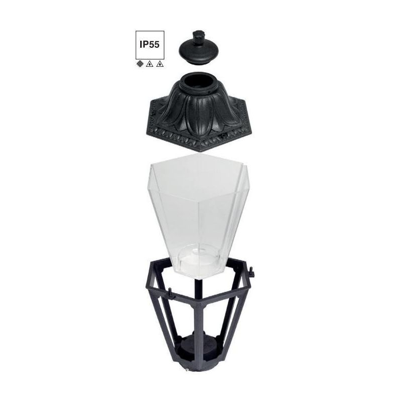 BISSO ANNA APPLIQUE IN RESINA BIANCO O NERO IP55 GIRATO IN BASSO O IN ALTO CLASSICO ECONOMICO DARK LIGHT - Cristalensi Shop Onli