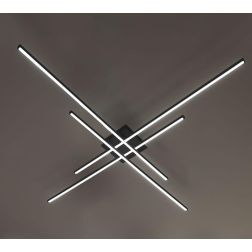 HASHTAG PLAFONIERA MODERNA BIANCA O NERA LED 56W LUCE 3000K DISEGNO A CROCE ORIGINALE Vivida International - Cristalensi Shop On