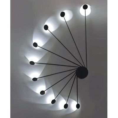 HELIX PLAFONIERA APPLIQUE CON LED 10X2W LUCE 3000K MODERNA BIANCA O NERA Vivida International - Cristalensi Shop Online