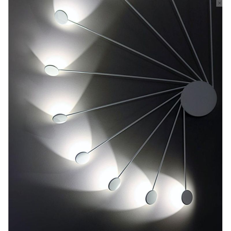 HELIX PLAFONIERA APPLIQUE CON LED 10X2W LUCE 3000K MODERNA BIANCA O NERA Vivida International - Cristalensi Shop Online