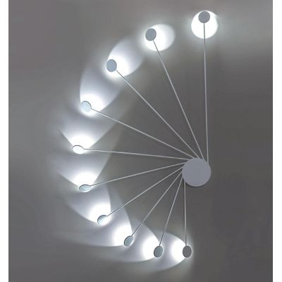 HELIX PLAFONIERA APPLIQUE CON LED 10X2W LUCE 3000K MODERNA BIANCA O NERA Vivida International - Cristalensi Shop Online