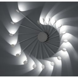 HELIX PLAFONIERA APPLIQUE CON LED 18X2W LUCE 3000K DIMMERABILE MODERNA BIANCA O NERA Vivida International - Cristalensi Shop Onl 2