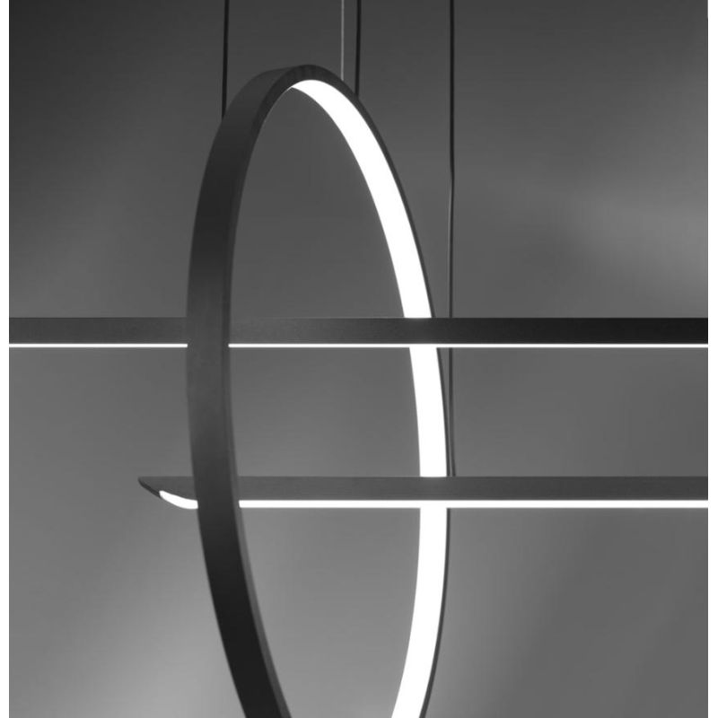IN & OUT SOSPENSIONE MODERNA ALLUMINIO BIANCO O NERO LED 50W LUCE 3000K Vivida International - Cristalensi Shop Online