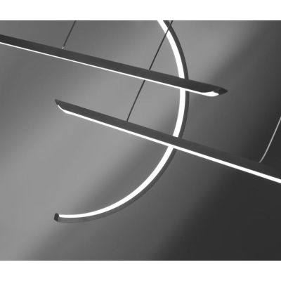 IN & OUT SOSPENSIONE MODERNA ALLUMINIO BIANCO O NERO LED 50W LUCE 3000K Vivida International - Cristalensi Shop Online