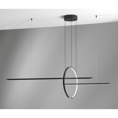 IN & OUT SOSPENSIONE MODERNA ALLUMINIO BIANCO O NERO LED 50W LUCE 3000K Vivida International - Cristalensi Shop Online