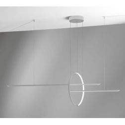 IN & OUT SOSPENSIONE MODERNA ALLUMINIO BIANCO O NERO LED 50W LUCE 3000K Vivida International - Cristalensi Shop Online 2