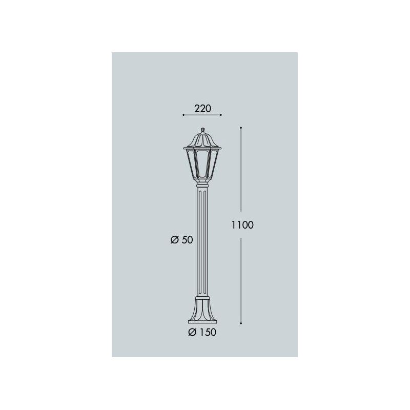 MIZAR ANNA PALO CON LANTERNA IN RESINA BIANCA O NERA IP55 CLASSICA ECONOMICA DARK LIGHT - Cristalensi Shop Online