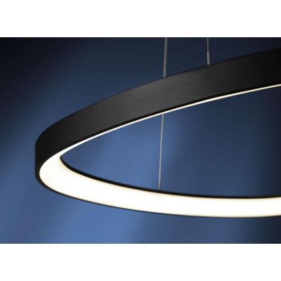 LIFERING SOSPENSIONE IN FORMA OVALE LED 48W BIANCA NERA O SABBIA MODERNA Vivida International - Cristalensi Shop Online