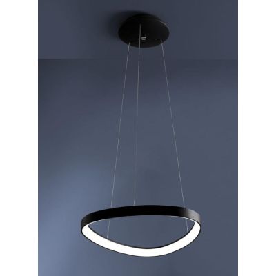 LIFERING SOSPENSIONE IN FORMA OVALE LED 48W BIANCA NERA O SABBIA MODERNA Vivida International - Cristalensi Shop Online