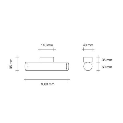 T311.10 PIRGOS PROFILO IN ALLUMINIO LARGHEZZA CM 100 LED 21.6W LUCE 3000K IP40 MODERNO Sforzin Illuminazione - Cristalensi Shop