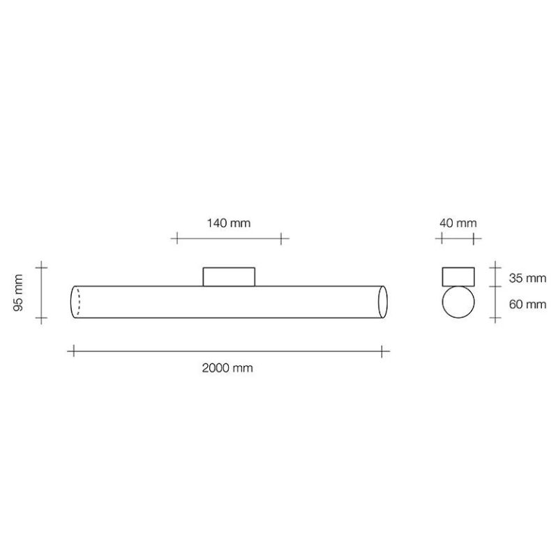 T311.11 PIRGOS PROFILO IN ALLUMINIO LARGHEZZA CM 200 LED 43.2W LUCE 3000K IP40 MODERNO Sforzin Illuminazione - Cristalensi Shop