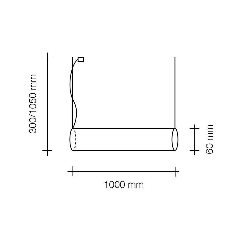 T311.30 PIRGOS SOSPENSIONE TUBOLARE IN ALLUMINIO LED 21.6W LUCE 3000K LARGHEZZA CM 100 IP40 MODERNA Sforzin Illuminazione - Cris