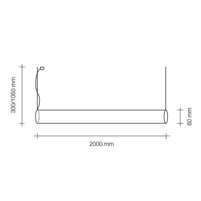 T311.31 PIRGOS SOSPENSIONE TUBOLARE IN ALLUMINIO LED 43.2W LUCE 3000K LARGHEZZA CM 200 IP40 MODERNA Sforzin Illuminazione - Cris