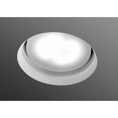 T337-338 FILIATRA FARETTO ROTONDO DA INCASSO IN GESSO D11.5 CM BORBO BIANCO O NERO LAMPADINA ATTACCO GX53 Sforzin Illuminazione