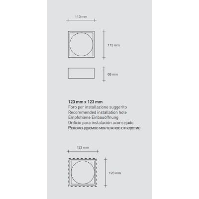 T381 FILIATRA FARETTO QUADRATO DA INCASSO IN GESSO CM 11.3X11.3 LAMPADINA ATTACCO GX53 Sforzin Illuminazione - Cristalensi Shop