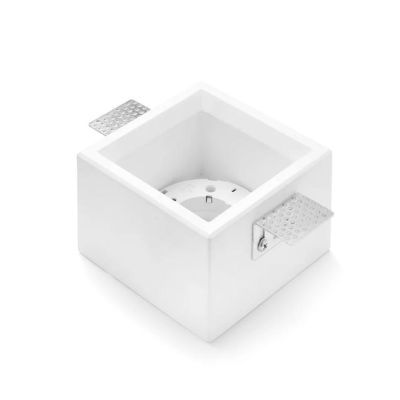 T381 FILIATRA FARETTO QUADRATO DA INCASSO IN GESSO CM 11.3X11.3 LAMPADINA ATTACCO GX53 Sforzin Illuminazione - Cristalensi Shop