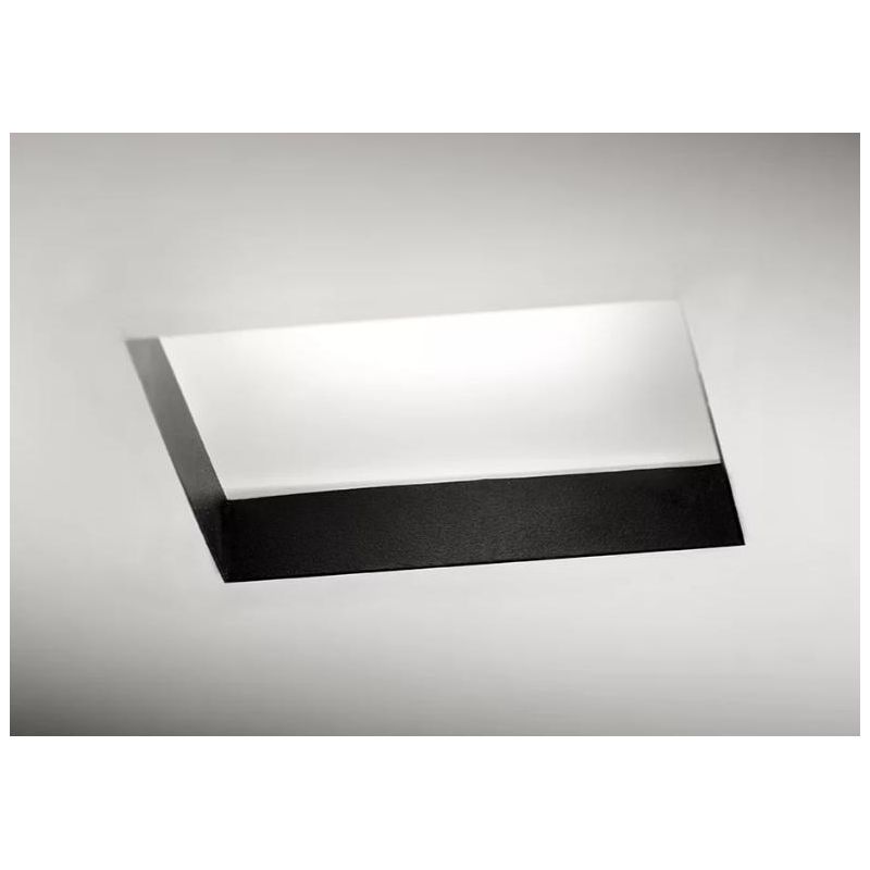 T382-383 FILIATRA FARETTO QUADRATO DA INCASSO IN GESSO BORDO BIANCO O NERO CM 11.3X11.3 LAMPADINA ATTACCO GX53 Sforzin Illuminaz