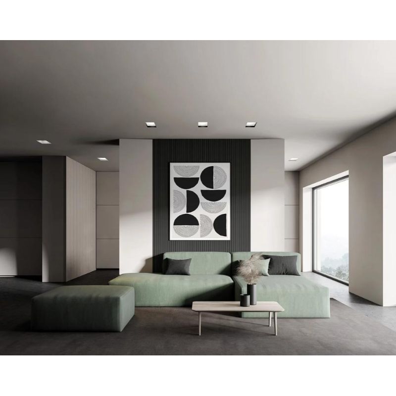 T382-383 FILIATRA FARETTO QUADRATO DA INCASSO IN GESSO BORDO BIANCO O NERO CM 11.3X11.3 LAMPADINA ATTACCO GX53 Sforzin Illuminaz