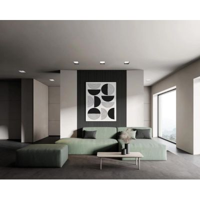 T382-383 FILIATRA FARETTO QUADRATO DA INCASSO IN GESSO BORDO BIANCO O NERO CM 11.3X11.3 LAMPADINA ATTACCO GX53 Sforzin Illuminaz