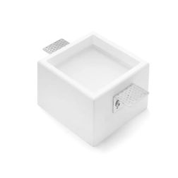 T382-383 FILIATRA FARETTO QUADRATO DA INCASSO IN GESSO BORDO BIANCO O NERO CM 11.3X11.3 LAMPADINA ATTACCO GX53 Sforzin Illuminaz 2