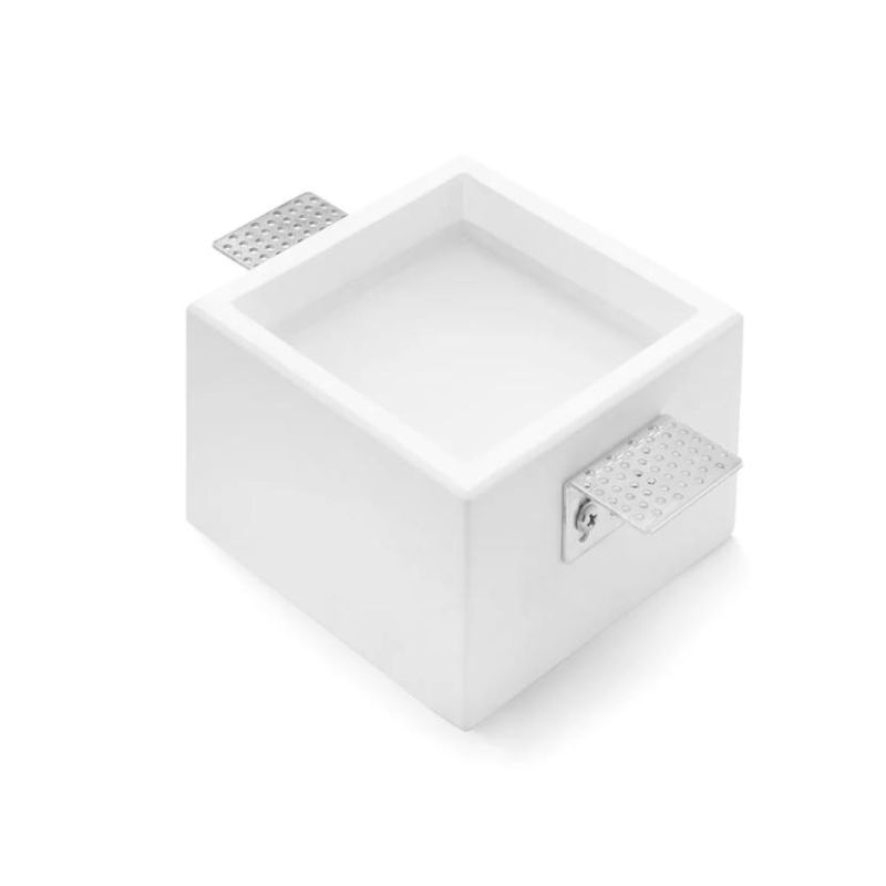 T382-383 FILIATRA FARETTO QUADRATO DA INCASSO IN GESSO BORDO BIANCO O NERO CM 11.3X11.3 LAMPADINA ATTACCO GX53 Sforzin Illuminaz