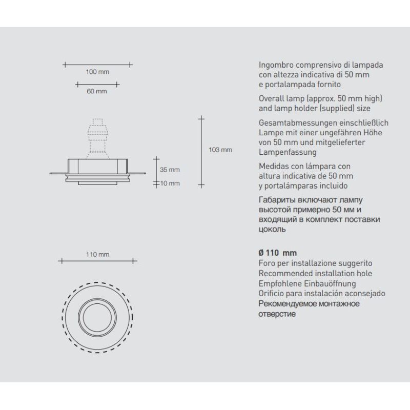 T332-334-335-336 THESSALY FARETTO DA INCASSO ROTONDO IN GESSO CON BORDO IN 4 COLORI LAMPADINA ATTACCO GU10 Sforzin Illuminazione