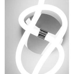 LIGHT LINE PLAFONIERA APPLIQUE LED 32W DIMMERABILE IN METALLO CROMO E DIFFUSORE BIANCO MODERNA Vivida International - Cristalens 2