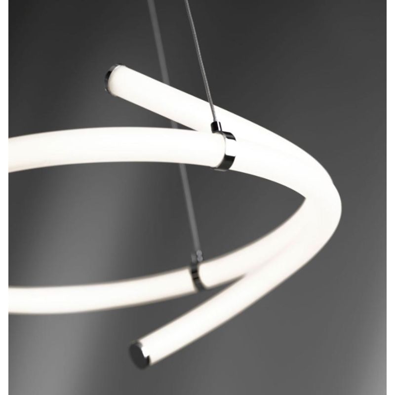 LIGHT LINE SOSPENSIONE MODERNA LED DA 37W DIMMERABILE IN METALLO CROMO E DIFFUSORE BIANCO Vivida International - Cristalensi Sho