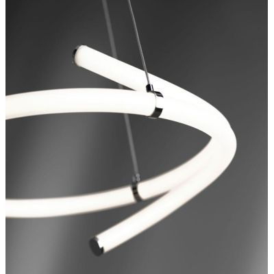 LIGHT LINE SOSPENSIONE MODERNA LED DA 37W DIMMERABILE IN METALLO CROMO E DIFFUSORE BIANCO Vivida International - Cristalensi Sho